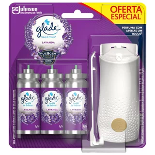 Glade Aromatizador de Ambiente Toque De Frescor Aparelho + 3 Refis Lavanda Com 12 ml Cada
