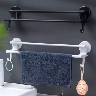 Porta Toalha Duplo Multiuso Para Banheiro Cozinha Com Suporte Adesivo