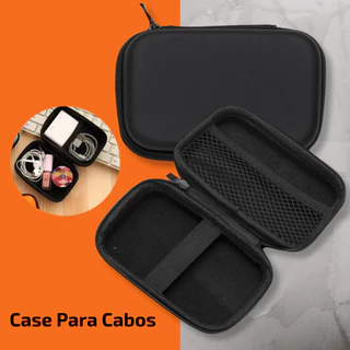 Capa Bag Case Estojo Pequena Para Fone Carregador Cabo Pendrive Esmalte Antiqueda C/ Zíper P/ Guardar Carregador/Fones De Ouvido/Pendrive