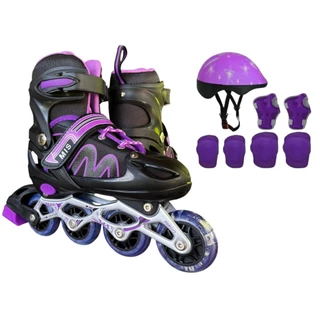 Patins Roller Inline Skate Infantil Adulto Tamanho Ajustavel + KIT PROTEÇÃO