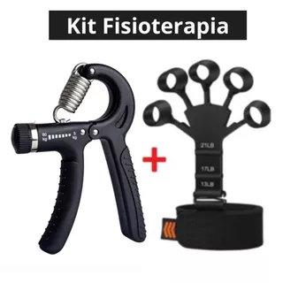 Kit Hand Grip de Dedo e Flexor de Punho Ajustável Fisioterapia Exercício para Mãos Fisioterapia