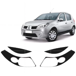 Aplique Adesivo Mod1 Farol Mascara Negra Sandero 2008 A 2011