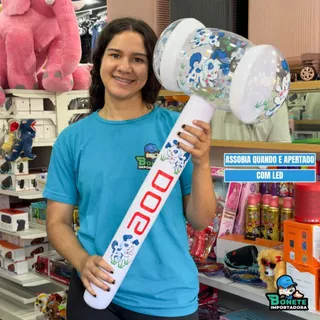 Kit 15 Martelos Gigantes Inflável 75cm C/luz Brinquedo Bebê Criança