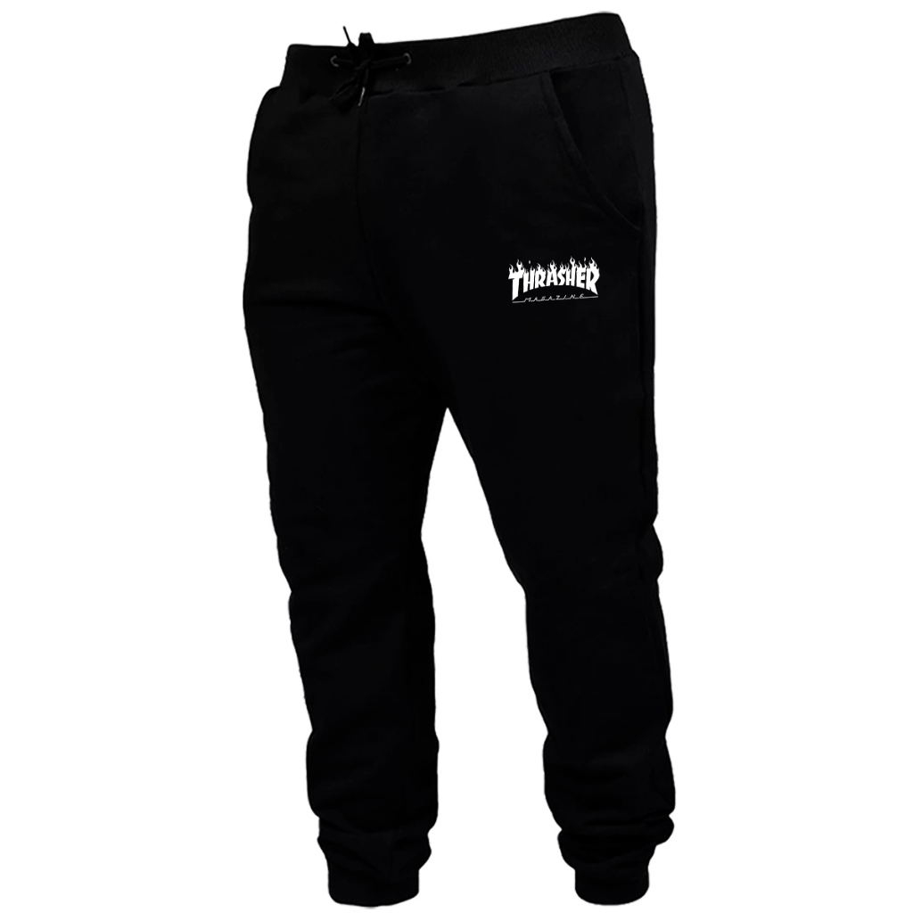 Calça Moletom Abrigo Streetwear Estampado Inverno Adulto Casual Esporte Academia com Bolso na Frente