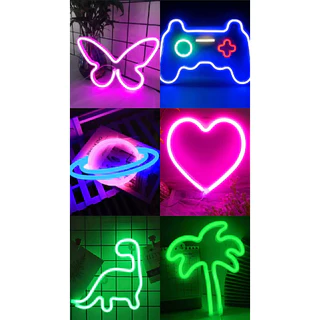 Luz De Parede Gamer De Sinalização Borboleta /Coração /controle Led Neon Pendurada Na Da Sala Lâmpada Decoração Noite Do Bar Festa