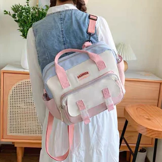 Bolsa Feminina Nylon Impermeável vira Mochila Transversal tiracolo