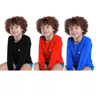Kit 3 Blusa Infantil Térmica Uv50+ Proteção Solar Menino Segunda Pele