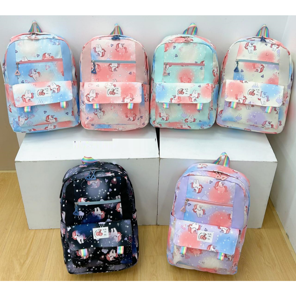 Mochila Escolar Universitária De Viagem Moda Casual Feminina Unicórnio F1316