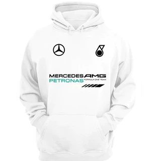 Blusa de Frio Mercedes AMG Petronas Moletom Canguru com Capuz Racing Lewis Hamilton F1