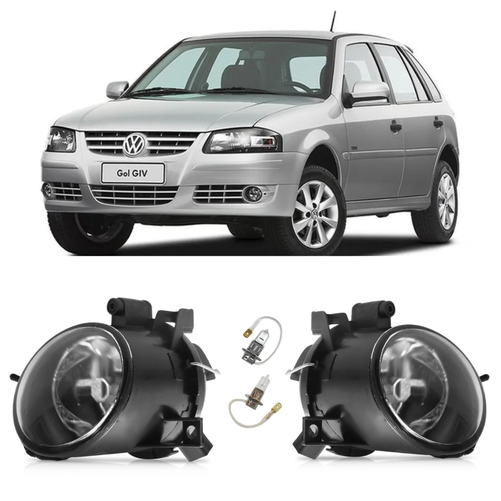 Par Farol Auxiliar Milha Neblina Gol G4 Parati Saveiro Fox 2006 a 2014 ...