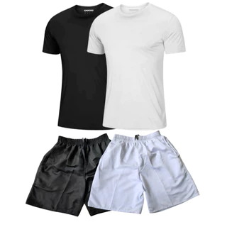 Kit 4 Peças Sortidas - 2 Camisetas Dryfit e 2 Bermuda tactel