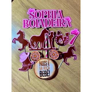 topper de bolo Ana Castela, topper boiadeira