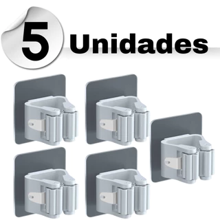 Kit 5 Suportes Adesivo Organizador Vassouras Rodos Suportes Organizadores Sem Furar Parede
