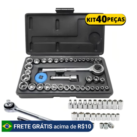 46 peças maleta completa linha premium kit chaves jogo catraca reversível com soquetes