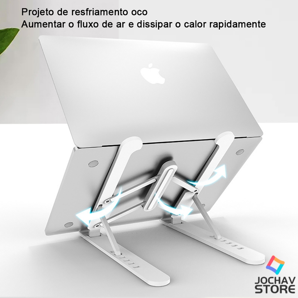 Suporte Base Para Notebook De Mesa Universal E Tablet Dobrável Materiais de Alumínio Portatil Preto Regulável Plástico Materiais de Alumínio P1