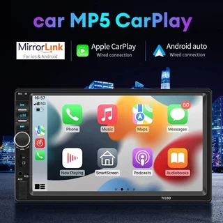 Rádio Carplay Mirror Link Acodo Tela Sensível Ao Toque, Central Multimídia, Bluetooth, 2Din, 7in