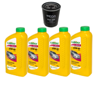 Kit Óleo 15w40 Lubrificante Lubrax Tecno Semissintetico 4 Litros + Filtro