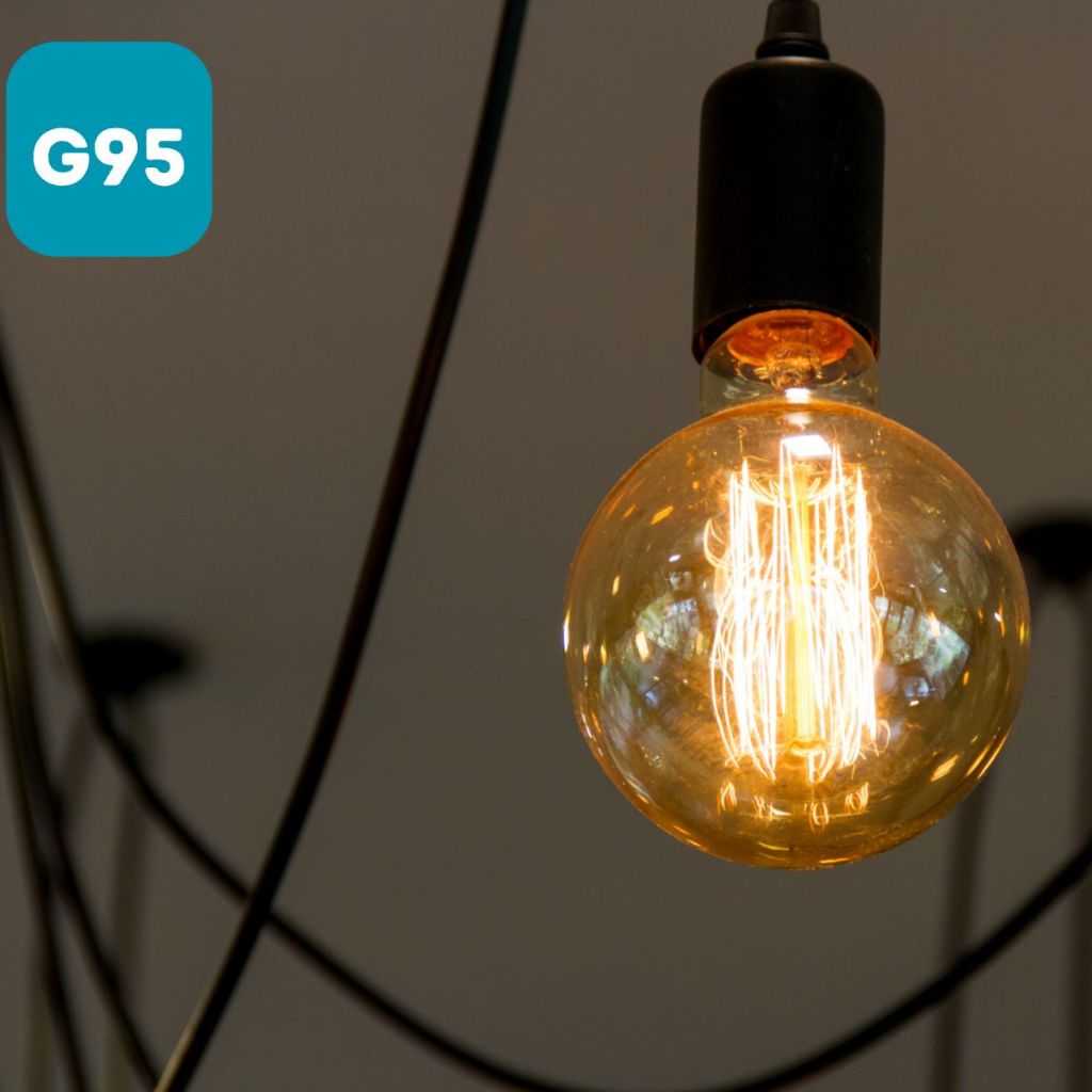 Lâmpada Filamento Led G95 Retrô Vintage Âmbar Bivolt 4w