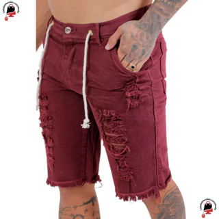 Bermuda Short Jeans Masculina com Lycra Várias Cores Promoção