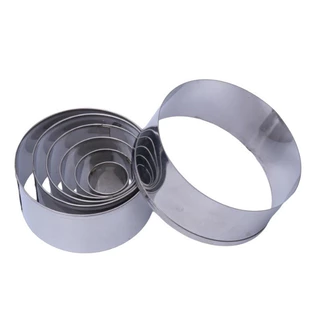 Jogo Cortador De Massas Redondo Liso - 7 Peças - Aço Inox