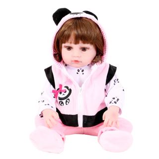 Boneca Bebe Sweetie Reborn(R) Urso Panda Silicone Doll- 48cm