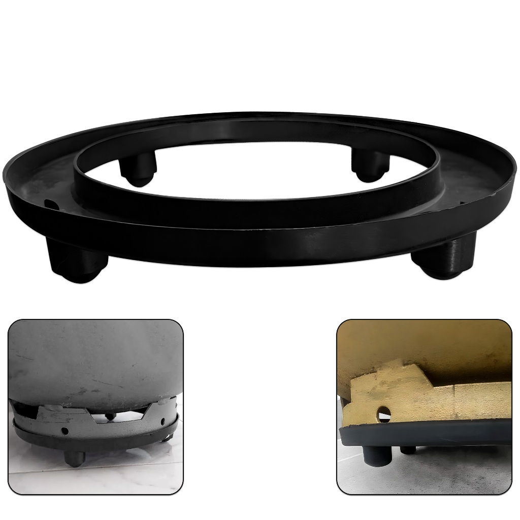 Suporte Base Muito Resistente de Plástico Preto para Botijão de Gás