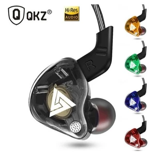 QKZ AK6 Fones De Ouvido De Música 9D Baixo Pesado 3,5 mm Com Microfone Preto Transparente Vermelho
