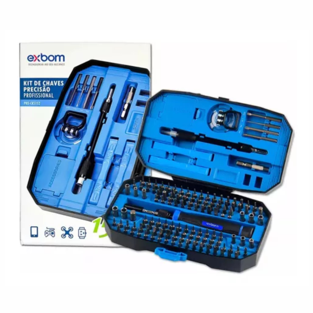 Kit 152 Ferramentas De Precisão Manutenção Celular Notebook Video Game Relógio KIT COMPLETO