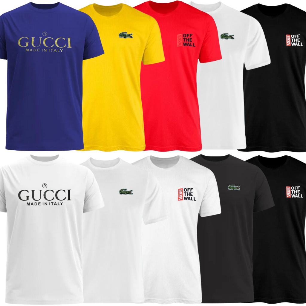 Kit 10 Camisetas Camisas Masculina M, G, GG, G1, G2, G3 100% Algodão Básica Regular Fit Slim