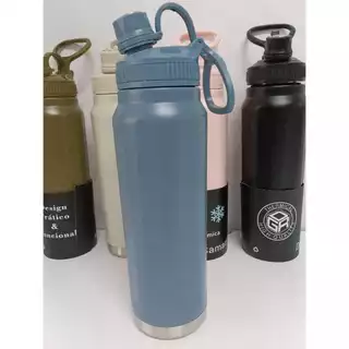 Garrafa Térmica Isotérmica 750ml Dupla Camada Premium Com Canudo Esportes Academia Fitness Escolar
