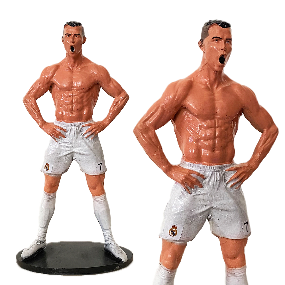 BONECO RESINA CRISTIANO RONALDO JOGADOR FUTEBOL 19CM | Shopee Brasil