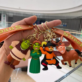 Chaveiro de Animação Emborrachado Shrek Personagens Diversos Filme Fiona Burro Gato de Botas