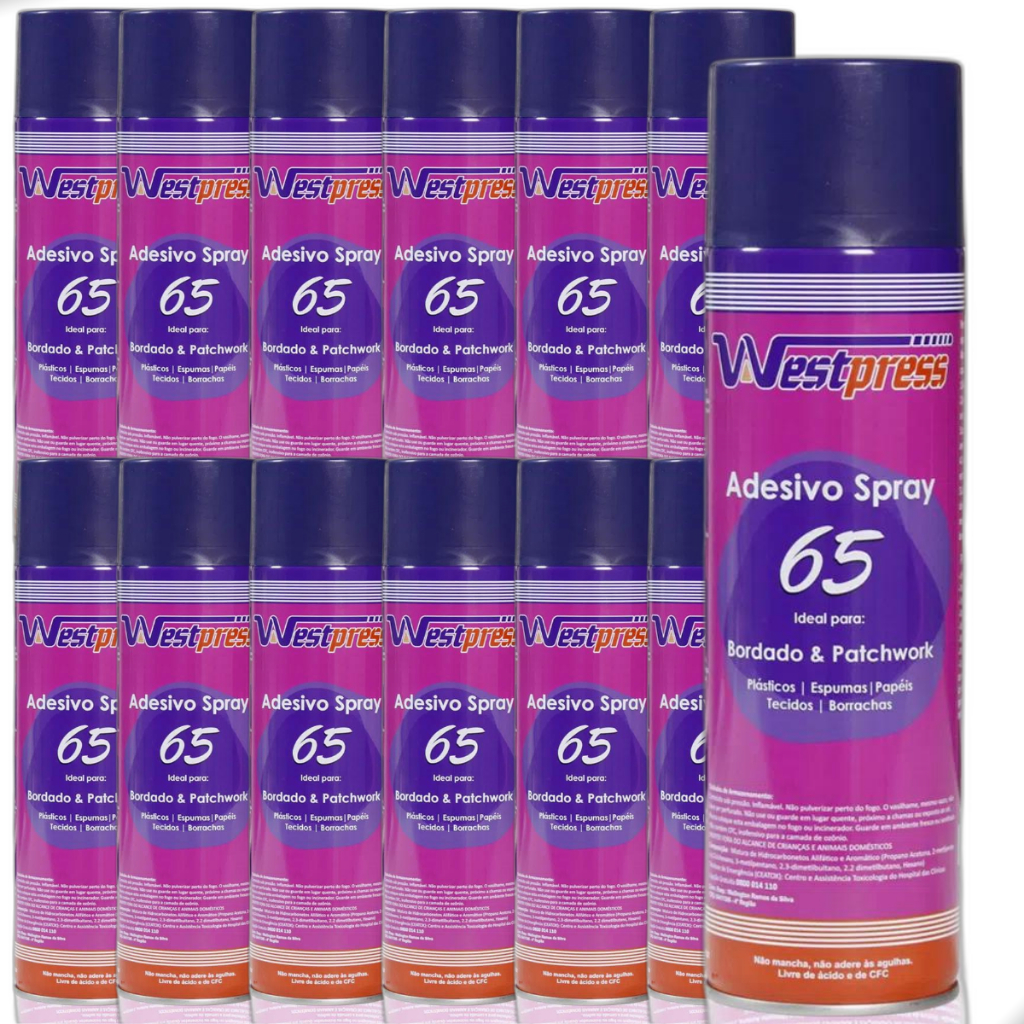 Kit 12 Colas Spray Temporária 65 Westpress Colagem Rápida | Shopee Brasil