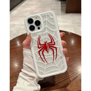 Capa Case Capinha Silicone Branca Rosa Homem Aranha iPhone Detalhes Com Proteção Iphone 11 13 14 13 Pro Max 14 Pro Max Presente Dia Dos Namorados