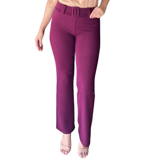 Calça Feminina Flare Bailarina Boca Larga Cintura Alta Confortavél Uniforme Trabalho