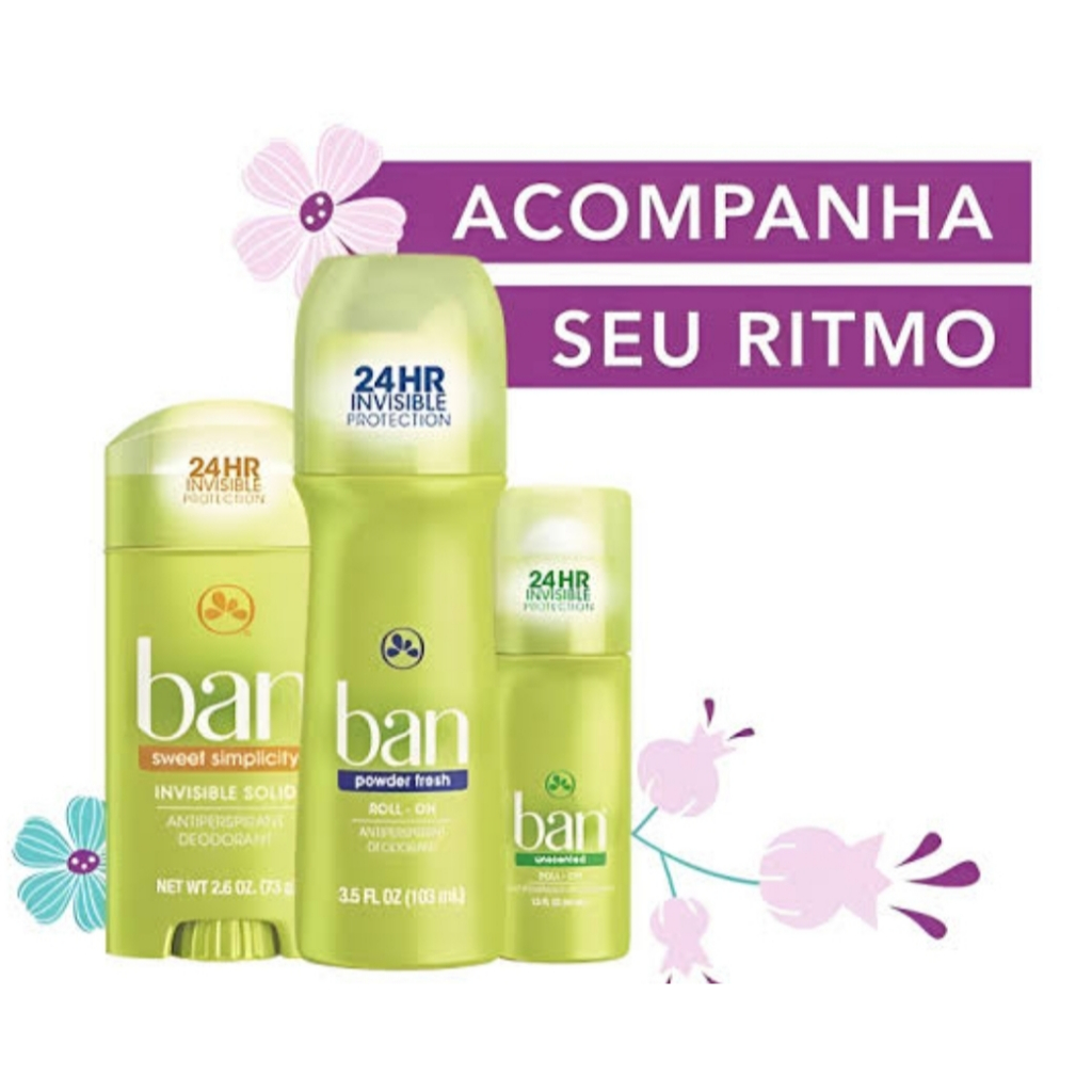 Ban Desodorante Antitranspirante Sólido e Roll-on varias fragrancias ...