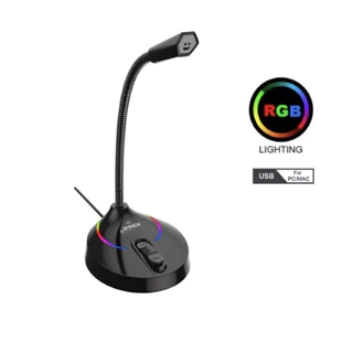 Microfone de Mesa USB RGB Led Gamer Para Computador Pc Notebook