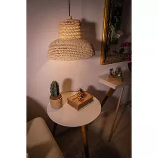 Lustre Pendente Luminária Teto Em Palha Sala, Varanda, Boho 32X35