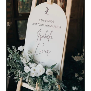 Quadro Decorativo Casamento Bem Vindos Personalizado entrada recepção