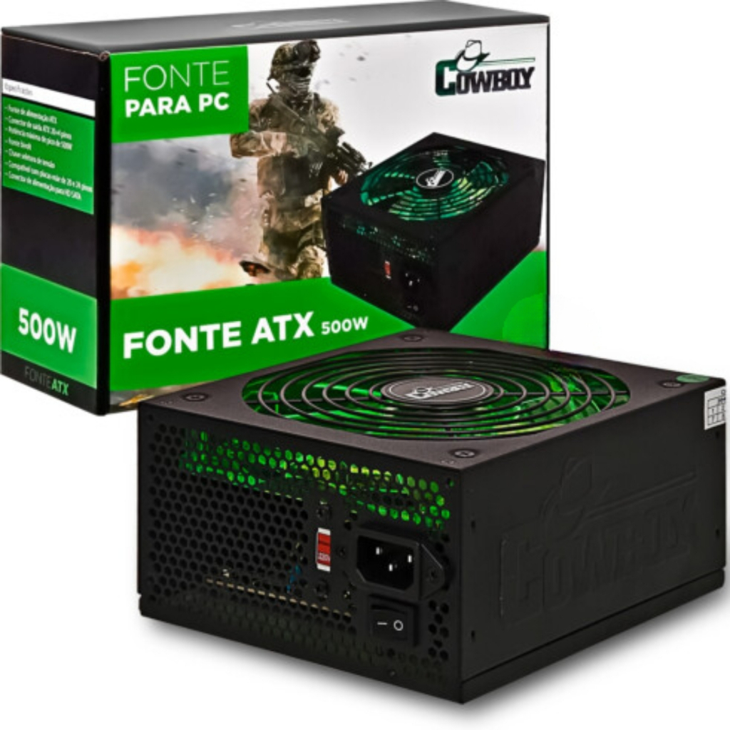 Fonte de Alimentação 500W 80Plus com Led Fonte ATX para pc Gamer ...