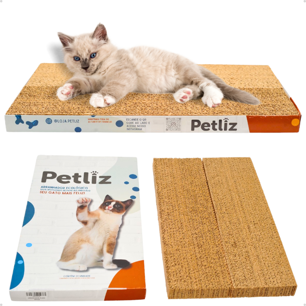 Brinquedo Para Gatos Arranhador Plano Antiestresse De Papelão - Petliz