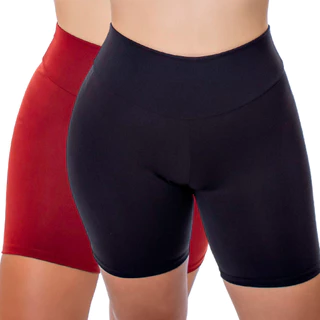 Kit 2 Shorts Fitness Feminino Zero Transparência Academia Treino