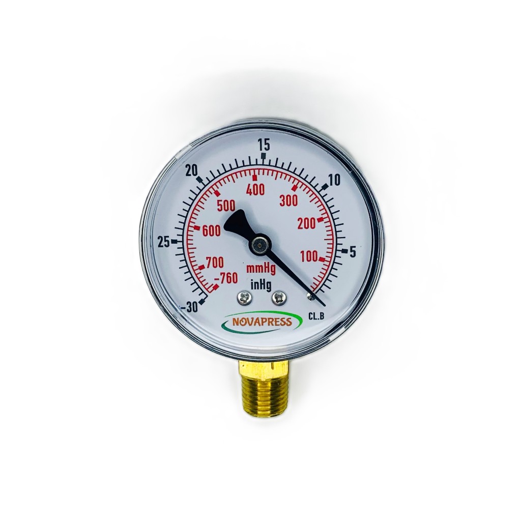 Vacuômetro Diam.63mm (2.1/2 ) Verti Esc -760 Mmhg x -30 Inhg