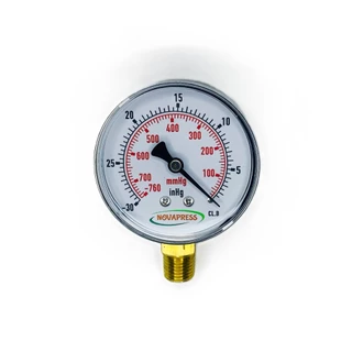 Vacuômetro Diam.63mm (2.1/2 ) Verti Esc -760 Mmhg x -30 Inhg