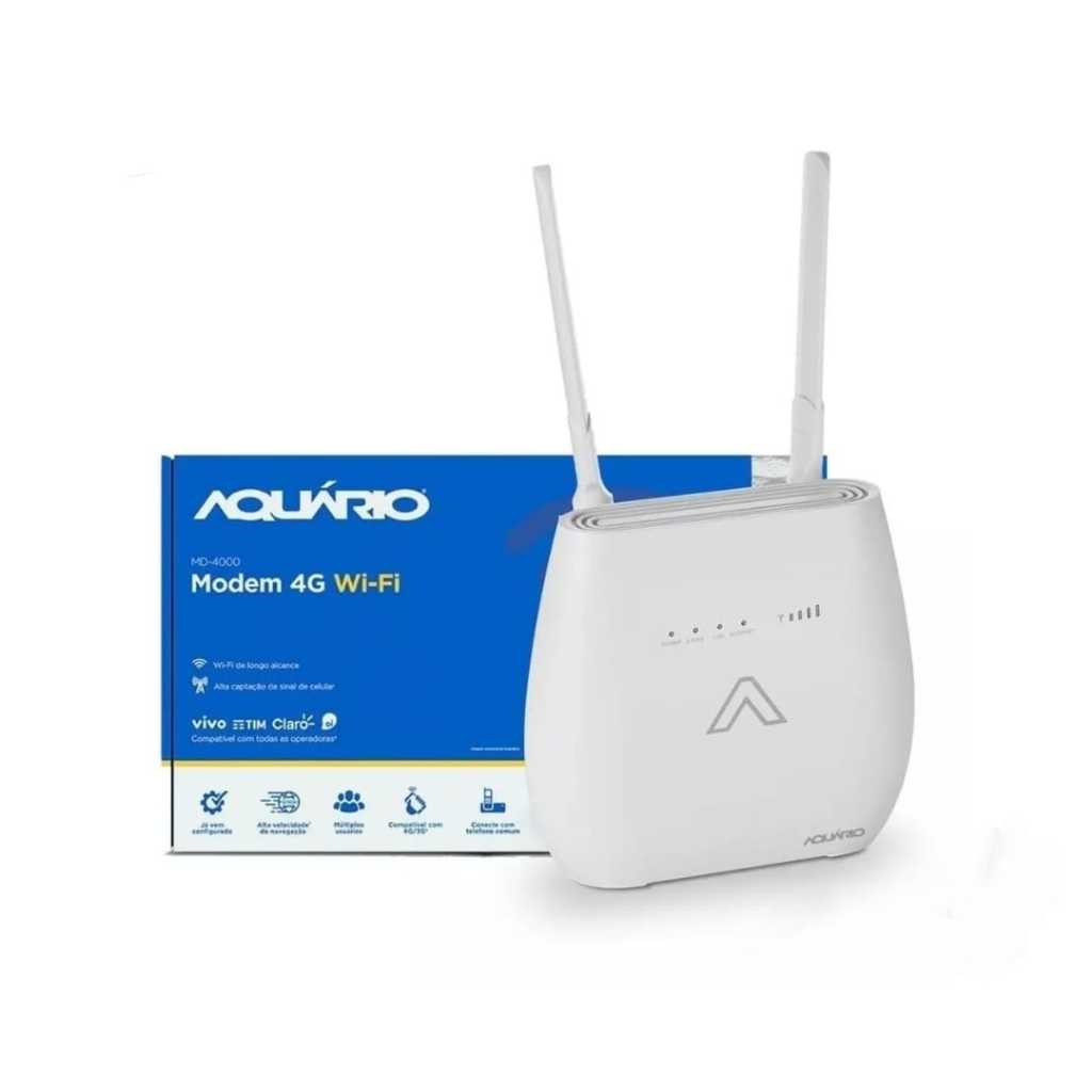 Modem Roteador Com Wifi Aquário 4g Md-4000  Branco