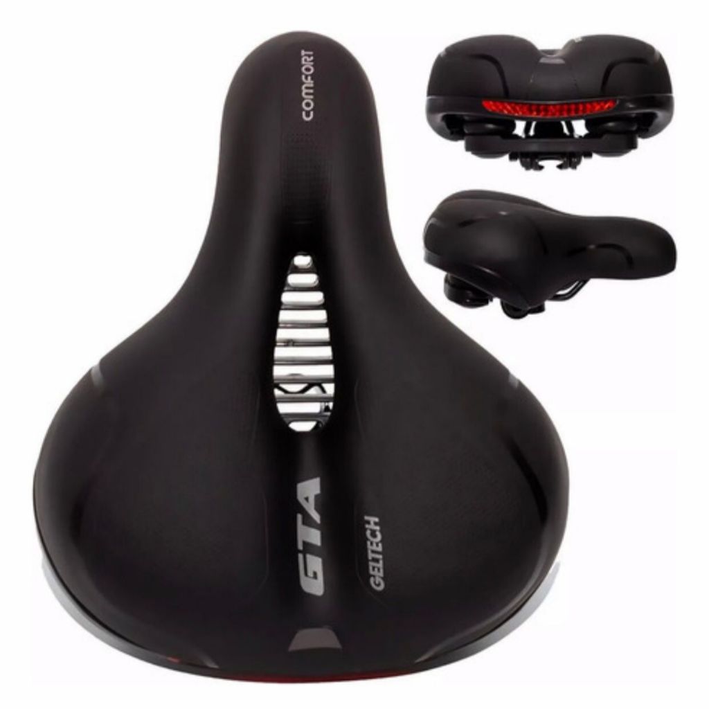 Banco Bike Selim Bicicleta GTA Comfort Gel Tech Refletor