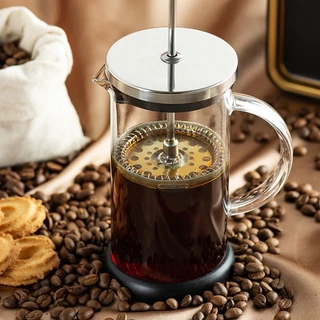 Prensa Francesa Cafeteira Cremeira Vidro e Inox Moderna - 350 ml
