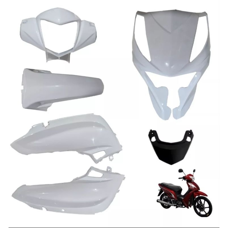 kit carenagem Shineray JET 50 cc sport branco 13 partes 2012/2017 ...