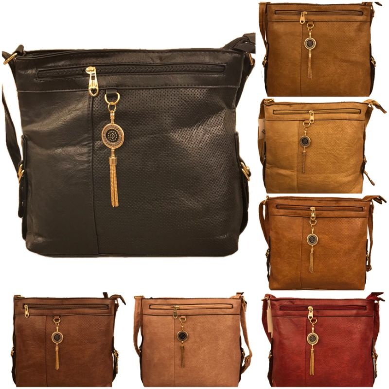 Bolsa Feminina transversal em Couro PU para passeio trabalho