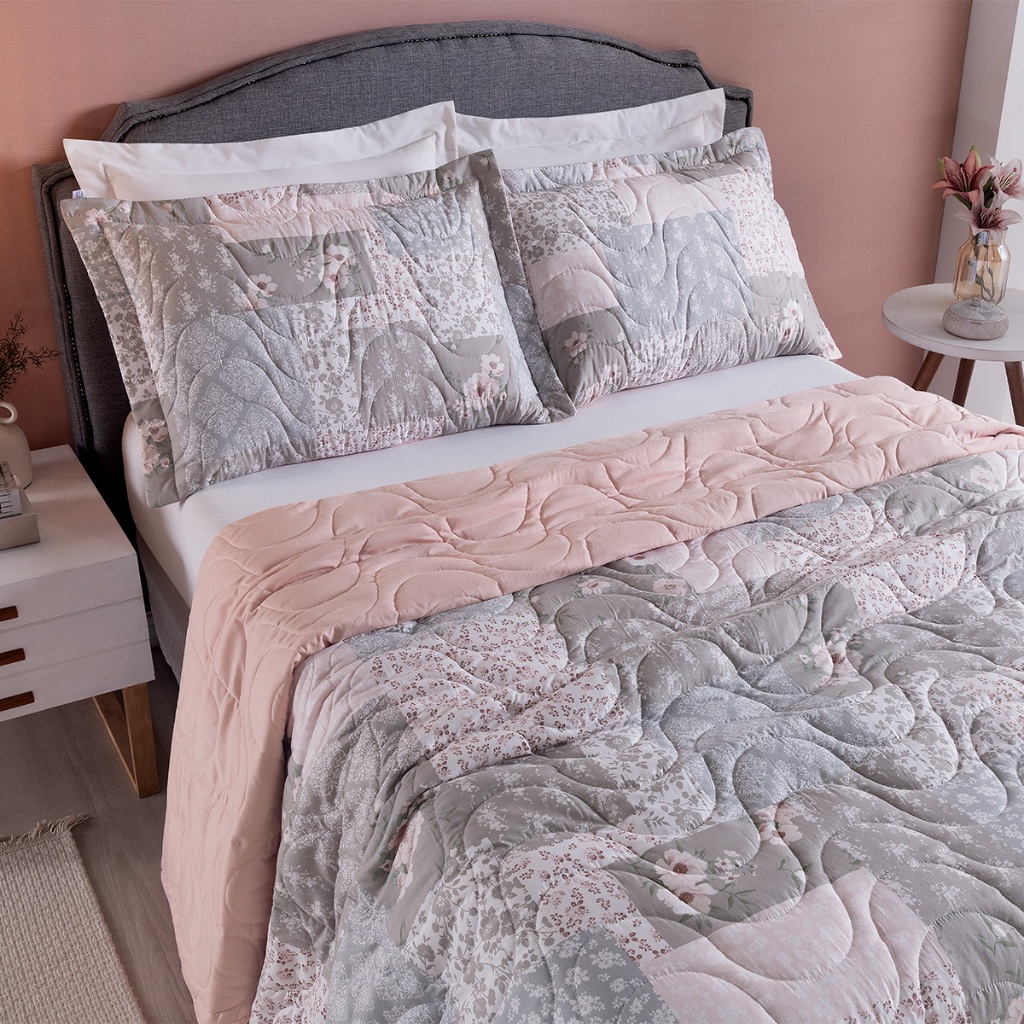 Cobre Leito Queen Colori Estampado 2,60m x 2,40m 200 Fios com Porta ...